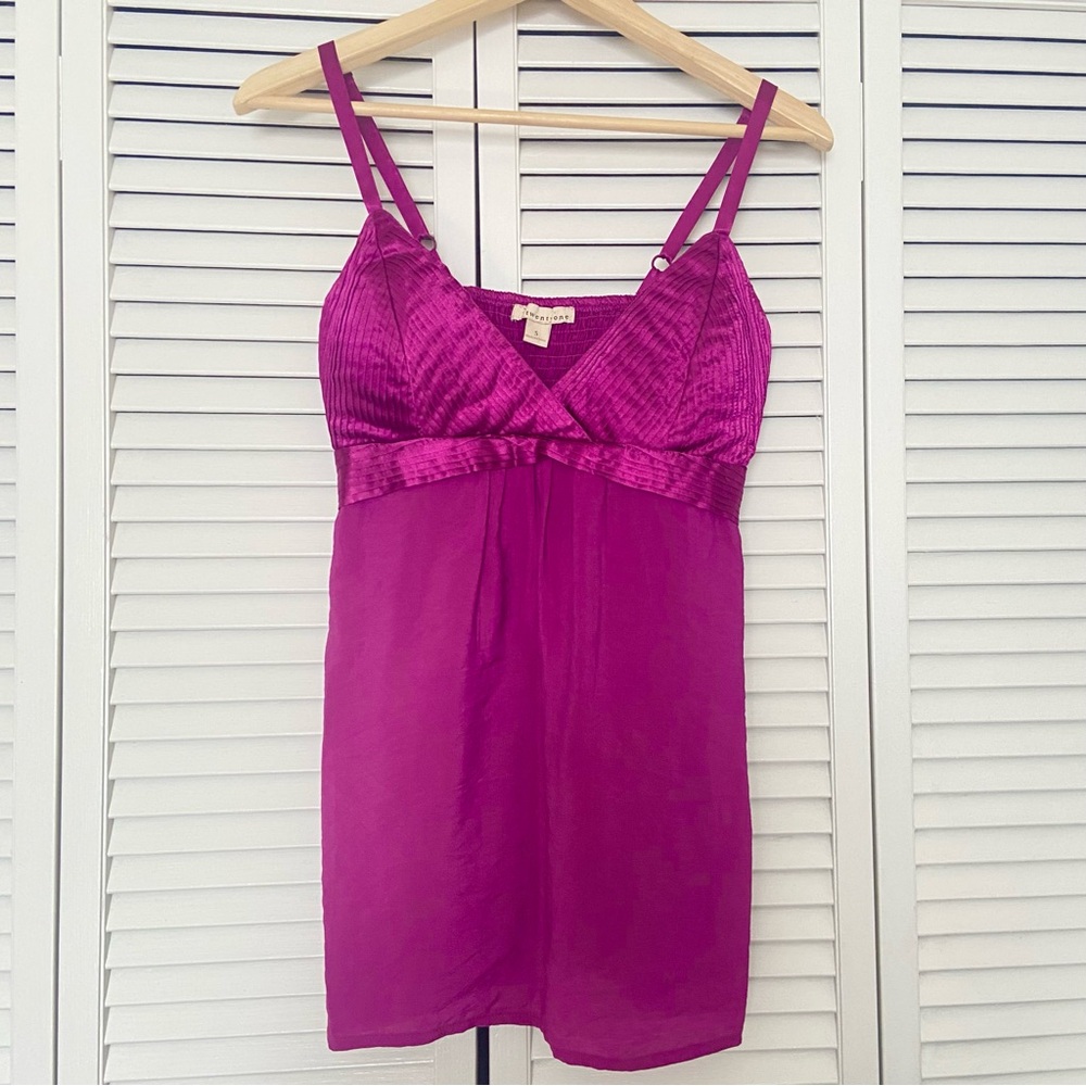 Y2K Twenty One Fuchsia Sculpted Bodice Babydoll Top S Small VTG